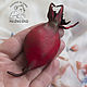 Brooch of the skin Rosehip. Brooches. medwedkoLeather. My Livemaster. Фото №5