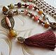 Necklace with pendant 'Chocolate honey' (agate, aventurine, brush, hematite), Necklace, Moscow,  Фото №1