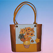 Сумки и аксессуары handmade. Livemaster - original item Van Gogh. Leather yellow bag "Sunflowers". Handmade.