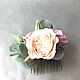Hair comb with roses and eucalyptus. Hair Decoration. Flowesforever. Online shopping on My Livemaster.  Фото №2