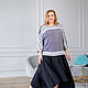 Black floor length skirt 4 wedges on a crepe yoke. Skirts. NATALINI. My Livemaster. Фото №13