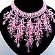 Pink beaded necklace ' Natalie'. Necklace. Beaded jewelry by Mariya Klishina. Online shopping on My Livemaster.  Фото №2