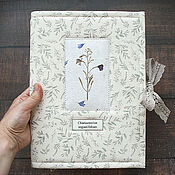Канцелярские товары handmade. Livemaster - original item A4 notebook with beautiful inserts and herbarium narrow-leaved cypress. Handmade.