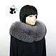 Fur collar Snood fur silver Fox breed Blue frost No. №4. Collars. Mishan (mishan). Online shopping on My Livemaster.  Фото №2