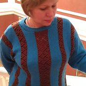 Одежда handmade. Livemaster - original item Pullover with openwork stripes. Handmade.
