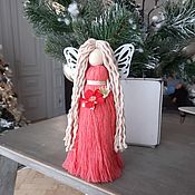 Куклы и игрушки handmade. Livemaster - original item Macrame  Angel.  20cm Red dress. Handmade.