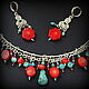 "Ярче!" комплект с кораллом и  бирюзой. Колье. JazzBijoux ДжазБижу (Елена Сафронова). Ярмарка Мастеров.  Фото №7