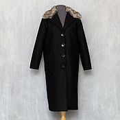 Одежда handmade. Livemaster - original item Winter long coat, oversize, with eco-fur, wool. Handmade.
