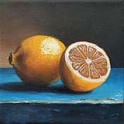 Картина Лимон и кувшинчик, масло, 20х25см