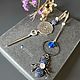Серьги ассиметричные с паучками, Swarovski, фианиты “Blue Spider”. Серьги классические. Farfalla Design by Olga Kadaner. Ярмарка Мастеров.  Фото №6