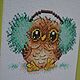 Embroidered painting 'Owl in headphones'. Pictures. DominikaSamara. My Livemaster. Фото №4
