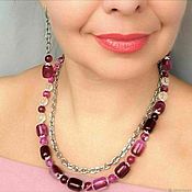 Украшения handmade. Livemaster - original item Set .  agate quartz necklace earrings. Handmade.
