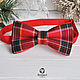 Tie red plaid Tartan/ Christmas tie necktie. Butterflies. Respect Accessories. Online shopping on My Livemaster.  Фото №2