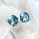 12 мм. Swarovski 4470 Cushion Square, Aquamarine, Кристаллы, Москва,  Фото №1