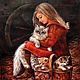 Картины с кошками Счастье есть Декоративная живопись маслом Подарок, Картины, Санкт-Петербург,  Фото №1