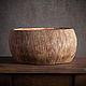 Три керамических кашпо ручной работы Rustic wooden set. Вазы. Lova-ceramics. Интернет-магазин Ярмарка Мастеров.  Фото №2