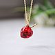 The pendant is a small Red strawberry on a gold-plated chain, Pendants, Moscow,  Фото №1