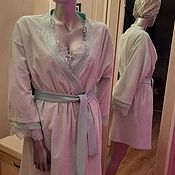Одежда handmade. Livemaster - original item Women`s bathrobe ,,Delicate mint