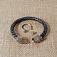 Leather bracelet 'Dragons' made of bronze. Braided bracelet. Belogor.store (belogorstore). Online shopping on My Livemaster.  Фото №2