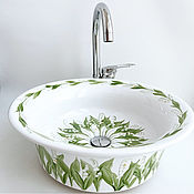 Для дома и интерьера handmade. Livemaster - original item Bathroom furniture: Lily of the Valley Bathroom Sink. Handmade.
