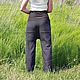 pants high waist kombi suiting with pockets gray with co. Pants. Katorina Rukodelnica HandMadeButik. My Livemaster. Фото №4