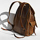 Handmade leather backpack. Brown. TARAKAN. Author's work. Backpacks. MAX GINGER. My Livemaster. Фото №4