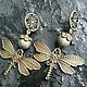 Earrings bronze dragonfly agate druzby. Earrings. Jewelry Elena. My Livemaster. Фото №4