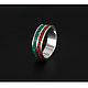 Order Silver ring with malachite and Jasper. Wooden jewellery. Livemaster. . Rings Фото №3