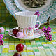 Vintage porcelain coffee tea pair LFZ USSR, Single Tea Sets, Nizhny Novgorod,  Фото №1