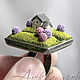 Ring 'Lilac garden' - Miniature polymer clay. Rings. AleksPolymer. Online shopping on My Livemaster.  Фото №2