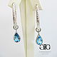 Removable hangers for earrings with clear genuine London blue Topaz 7.70 Carat!
