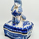 Poodle jewelry box (painted Gzhel). Figurines. Moscow Kerry (porcelaindogs). Online shopping on My Livemaster.  Фото №2