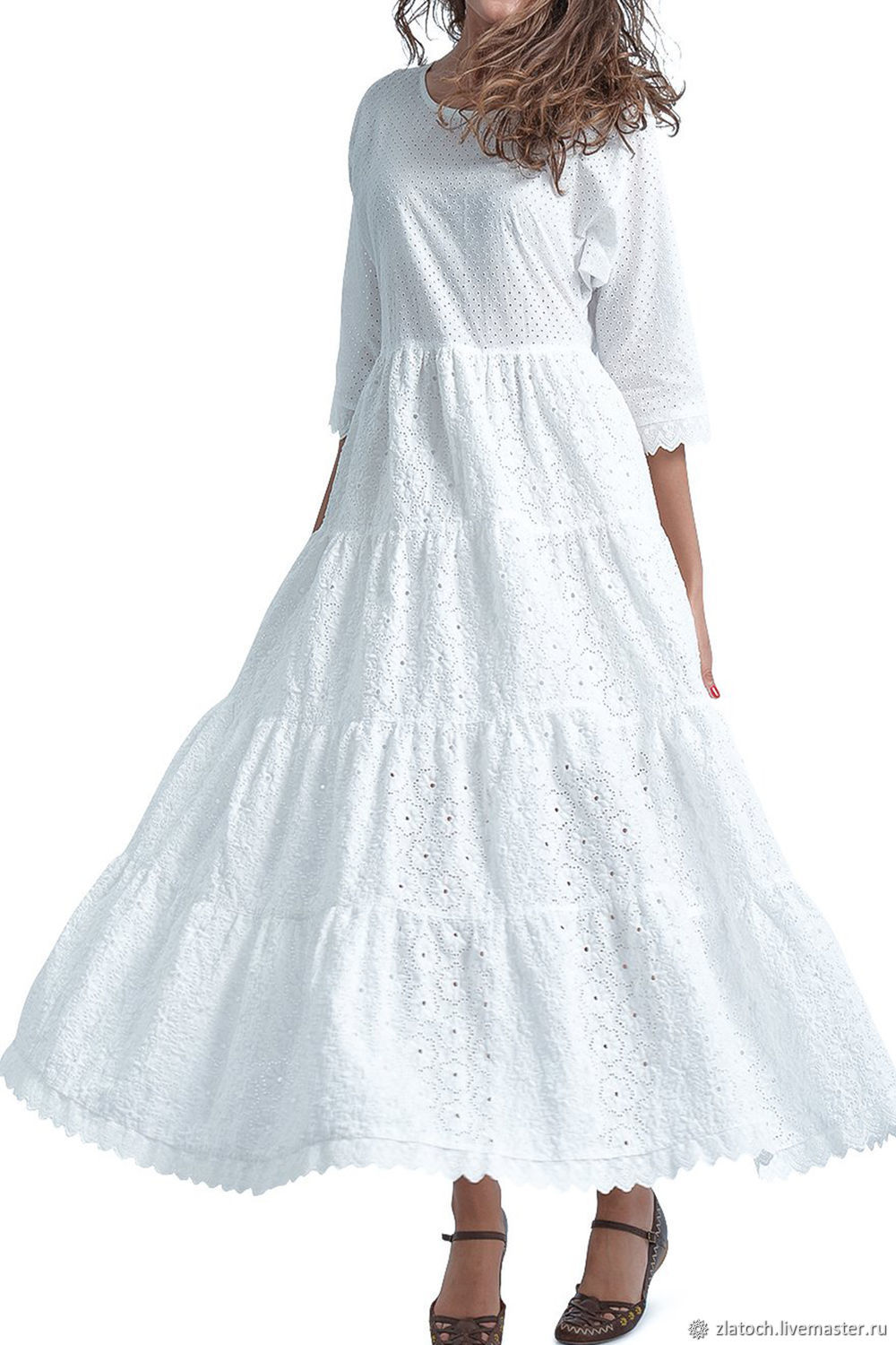 Белое Длинное Платье Хлопок