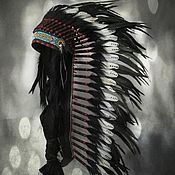 Субкультуры handmade. Livemaster - original item Long Length Double Feather Indian Headdress / Native American. Handmade.