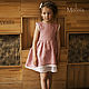 Molly's linen dress is dusty pink with white lace. Childrens Dress. molinialife. My Livemaster. Фото №4