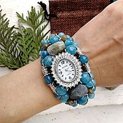 Украшения handmade. Livemaster - original item Gifts on February 14: Wristwatch with a bracelet made of natural stones. Handmade.