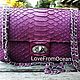 Сумка из питона в стиле Fashion Grape. Классическая сумка. Nata_l_y (lovefromocean). Интернет-магазин Ярмарка Мастеров.  Фото №2
