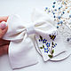 Bow with embroidery - Bumblebee and forget-me-nots. Hairpins. annetka-ann (annetka-ann). Ярмарка Мастеров.  Фото №4
