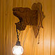 Настенный светильник резной из дерева "Голова пантеры", Настенные светильники, Тольятти,  Фото №1