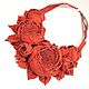 Leather Choker Rose Dance Red Leather Decoration Handmade Flowers. Necklace. ms. Decorator. My Livemaster. Фото №6