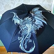 Аксессуары handmade. Livemaster - original item Umbrella Black Dragon. Painted umbrellas. Handmade.