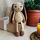 Зайчик с длинными ушками. Амигуруми куклы и игрушки. Veva-toys. Интернет-магазин Ярмарка Мастеров.  Фото №2