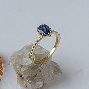 Украшения handmade. Livemaster - original item Gold ring with diamonds and sapphire 