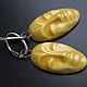 Yellow earrings with ceramic faces silver. Earrings. Little pleasures for every day. My Livemaster. Фото №6