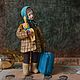 Ёлочная игрушка из ваты "Девочка с чемоданом", Елочные игрушки, Самара,  Фото №1