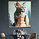 Египетская кошка Картины маслом с кошками Современное искусство. Картины. Воплощение стиля. Ярмарка Мастеров.  Фото №6