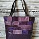 Order Shopper bag made of genuine leather in the patchwork technique purple. Gelekoka. Handmade leather bags.. Livemaster. . Shopper Фото №3