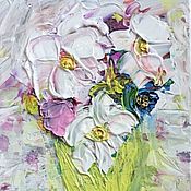 Картины и панно handmade. Livemaster - original item Painting flowers in a vase canvas on a stretcher 
