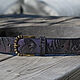 Black Blue Purple Leather Belt. Straps. Two Starlings. My Livemaster. Фото №6
