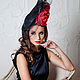 Эксклюзивная черная шляпа с цветами  для скачек "Опера". Hats1. ANNA ANDRIENKO. Online shopping on My Livemaster.  Фото №2